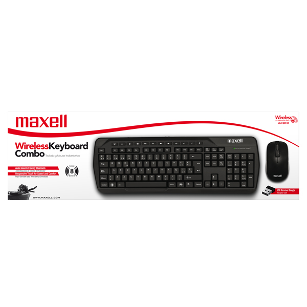 Maxell WKB-200 Combo Teclado con pad numérico y mouse inalámbrico  