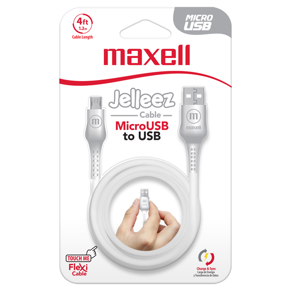 Maxell CB-JEL-Micro-4ft USB to USB-C Jelleez Cable Blanco