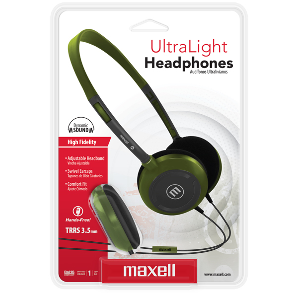 Maxell HP-200 Headband HP con Micrófono Verde Olivo (6 Unidades)