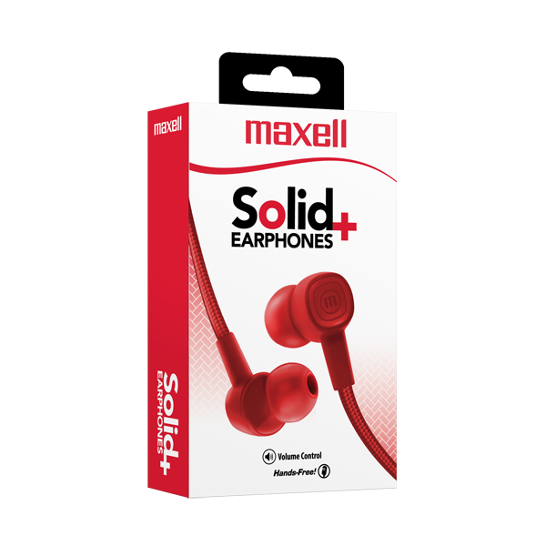 Maxell SIN-8 Solid Earbud Rojo Fuji (6 Unidades)