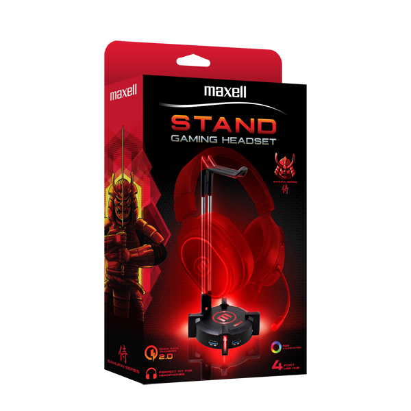 Maxell CA-HS Soporte Gaming para Audífonos con HUB USB 3.0
