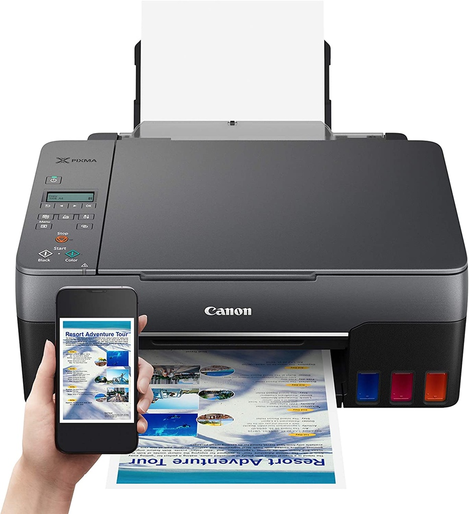 Canon PIXMA G3260 MegaTank Wireless Color All-in-One Borderless Printer (4468C002AA)
- Integrated Ink Tanks - Up to 6,000 pages BW / 7,700 pages Color