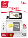 Maxell MCSD-64CL10 Tarjeta de Memoria 64GB MicroSD SDXC CL10 con Adaptador SD