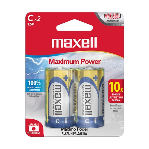 [723320] Maxell LR14 2PK Batería Alcalina Tipo C  Blister 2 unidades