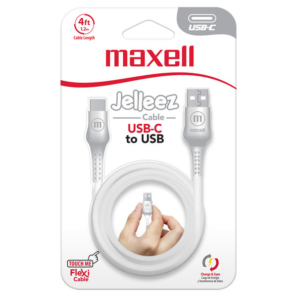 Maxell CB-JEL-USBC 4ft USB to USB-C Jelleez Cable Blanco