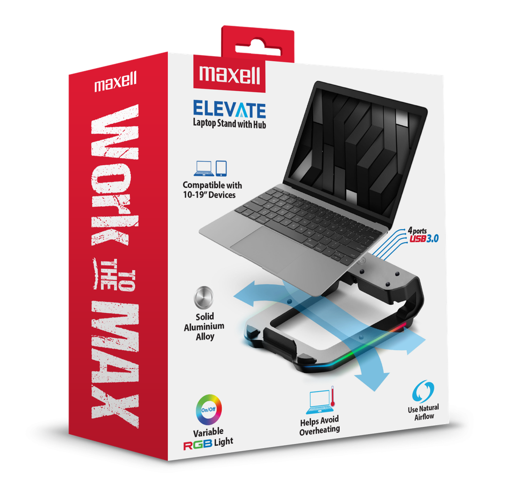 Maxell LC-4 RGB Soporte con Hub para Portátiles (Laptop) 4 Puertos 3.0