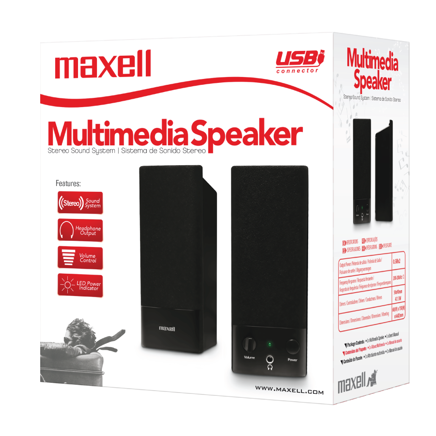 Altavoces Estéreo USB Negros