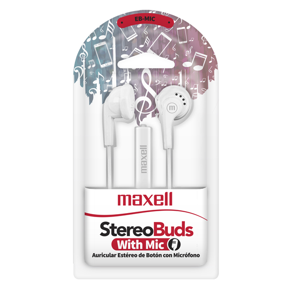 Maxell EB-MIC Earbuds con Micrófono Blanco (12 Unidades)