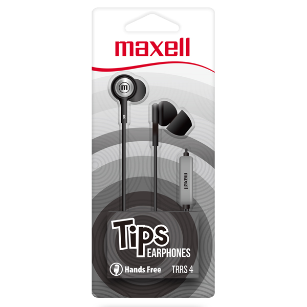 Maxell IN-TIPS In Ear Stereo Buds con Micrófono Negro (12 Unidades)