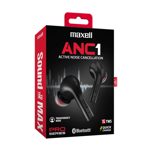 Maxell EB-BTANC1 BT TWS ANC1 Pro Earbuds Negros