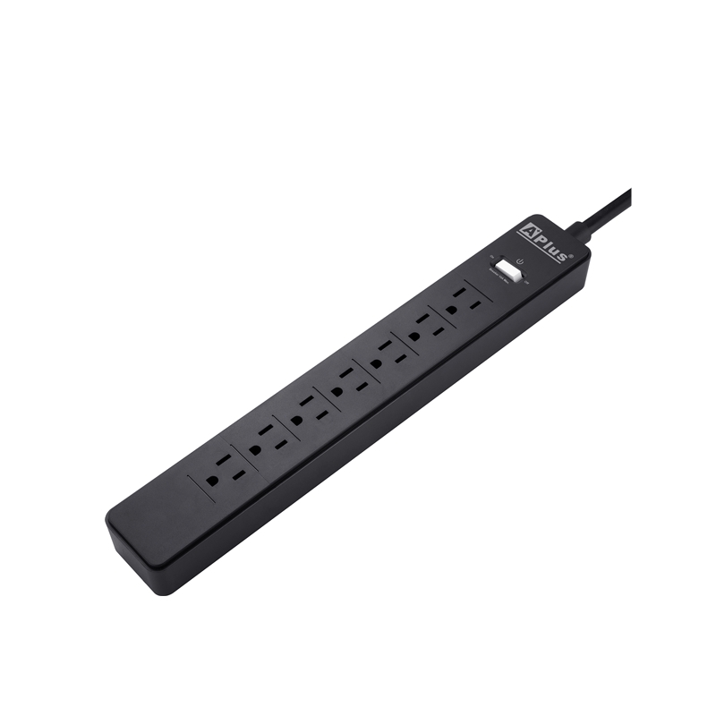 APlus PlusExtend 3-10A-15M Regleta con Protección de Sobrecarga, 10A, 7 Salidas, Cable de 1.5m, 900J