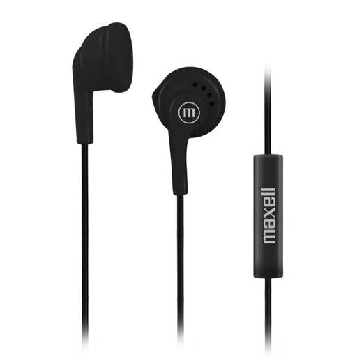 [347360] Maxell EB-MIC EARBUDS con Micrófono Negro (12 Unidades)