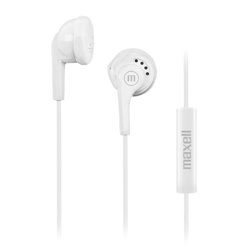 [347361] Maxell EB-MIC Earbuds con Micrófono Blanco (12 Unidades)