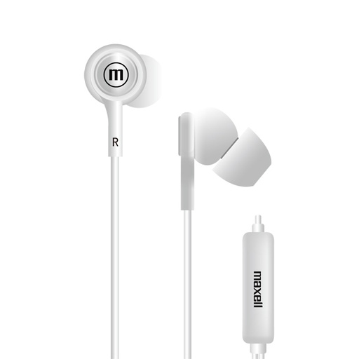 [348121] Maxell IN-TIPS In Ear Stereo Buds con Micrófono Blanco (12 Unidades)