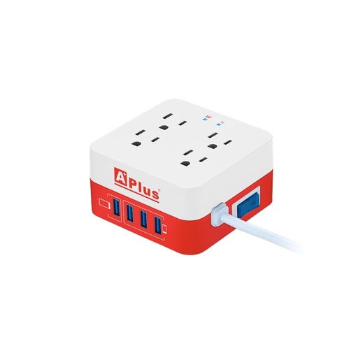 [PLUSEXTEND 8-10A-12M] APlus PlusExtend 8-10A-12M Protección de Sobretensión 10AMP 900J, 4 Salidas con 4 USB Carga Inteligente, Cable de 1.2M